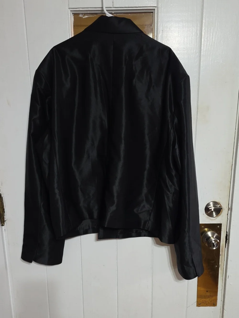 NWT Nova MEN Money Routine Cropped Suit Jacket Shiny Black Pockets Modern XXXL